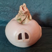 Ceramic vintage pumpkin lantern, candle holder