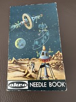 Akra needle book astronaut theme sewing kit needle set, outer space, rocket