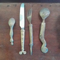 Antique copper cutlery kitchen set