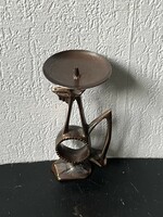 Bronze rooster candle holder