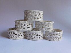 Áttört porcelán szalvétagyűrű készlet - 6 darab