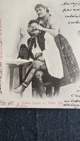 1901 Lujza Blaha, the nightingale of the nation, actress, singer + Pál Vidor, contemporary and original photo sheet