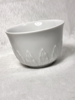 Unpainted porcelain bowl, with Meissen sword mark, with plastic leaf shapes, first half of the 1900s