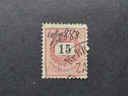 1888 Fekete számú krajcáros 15 kr. kézi bérmentesítés G3