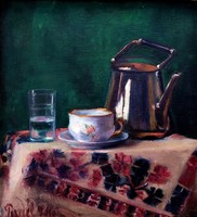 Margit Perczel ( 1883 - ) cup still life, 1916