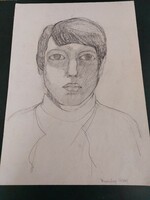 Pencil drawing graphic portrait