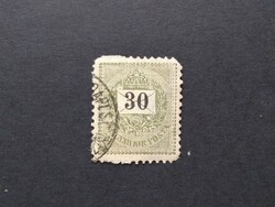 1889 Fekete számú krajcáros 30 kr. E 12 : 11 3/4 sarokhiány, boríték maradvány G3
