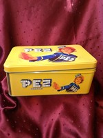 Nagyméretű PEZ cukorkás pléh gyűjtődoboz