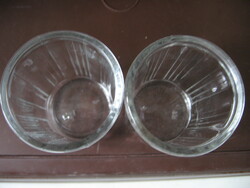 A pair of retro ribbed, rimmed glass glasses