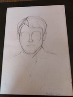 Male pencil drawing portrait