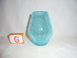 Karcagi fátyolüveg váza - kék színű