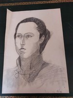 2-page female pencil drawing portrait