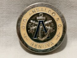 GIO. ANSALDO&C. GENOVA zománcozott ezüst jelvény