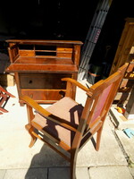 Biedermeier secretary desk for renovation + upholstered chair!