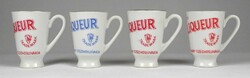 1O074 old Becher's porcelain liqueur glass set of 4 pieces
