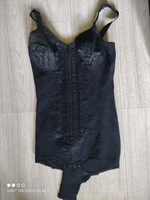 Marta made in Italy black lace bodysuit with detachable suspenders