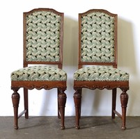 1O121 pair of old upholstered back chairs