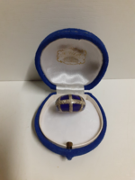 Old unique rich silver plated ring set with royal blue stones studded with stones