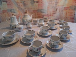 Henneberg Porcelán 1777 komplett teás- és kávéskészlet 30 részes