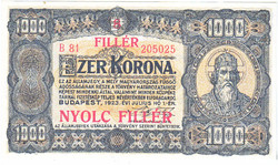 Magyarország 1000 korona 8 fillér REPLIKA 1923