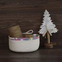 Sewn rope basket - storage bowl (iberis)