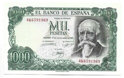 1000 peseta pesetas 1971 Spanyolország 1. Gyönyörű