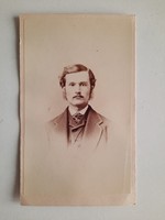 Antique business card (cdv) photo, male portrait, 1860s, unknown photographer
