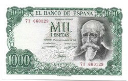 1000 peseta pesetas 1971 Spanyolország 2. Gyönyörű