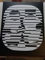 Original heliogravure by Vasarely, titled: zeta (1965), published in the linear album 73.
