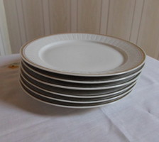 Alföldi Porcelán aranyszegélyes fehér tányér 8. (bordázott, kistányér)
