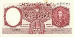 10 peso pesos 1954-63 Argentina 3.