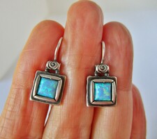 Beautiful handmade silver earrings with opal stones