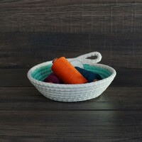 Sewn rope basket - storage bowl (phalaris)