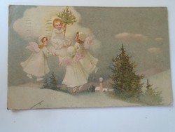 D198013 Karácsonyi  lap  -angyalok  -1947    1920's  USA Northampton
