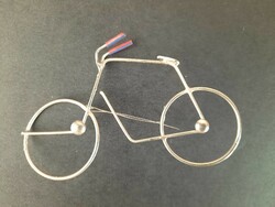 Art deco bicycle-shaped alpaca badge, brooch, trinket
