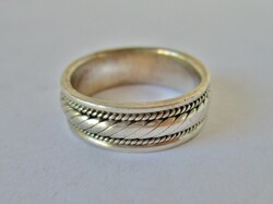 Nice old silver hoop ring with twisted pattern