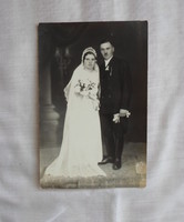 Vintage fotó 7.: régi esküvői fénykép, Kiskunmajsa (1937-1938; Páskuj Mátyás)