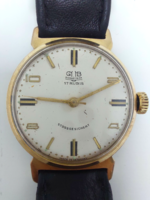 212T. Vintage gub glasshütte stossgesichert 70.1 Gold-plated manual winding wristwatch