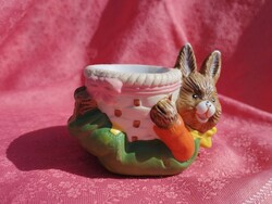 Ceramic bunny with egg holder