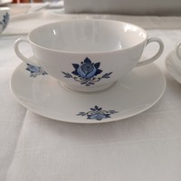 Blue pattern winterling kirchenlamitz soup cup with saucer