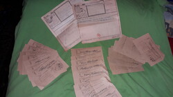 Antique 30 postal delivery slips + 2 telegrams. Together, Hungarian Royal Mail in good condition
