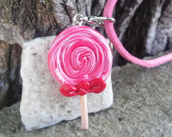Strawberry lollipop pendant