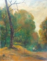Pollák István - Ősszel az erdőben - jelzett festmény