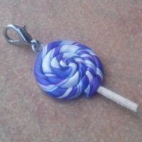Blueberry-vanilla lollipop pendant