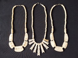 Bone necklace, necklaces (3 pieces)