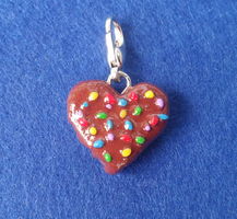 Chocolate heart cookie pendant