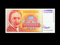 Unc - 50,000,000 dinars - Yugoslavia - 1993 - novelist Ivo Andric (read!)