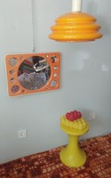 Retro orange wall mirror