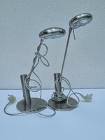 2 old halogen table lamps