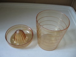 Retro honey-colored plastic lemon squeezer glass